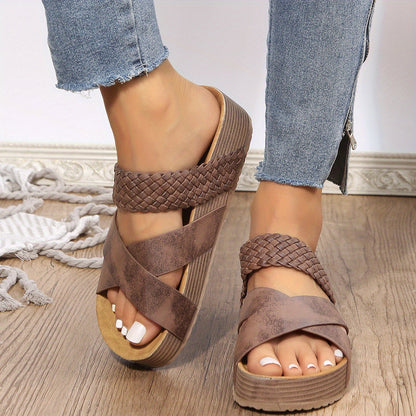 Michalash | Gevlochten Detail Criss Cross Slippers