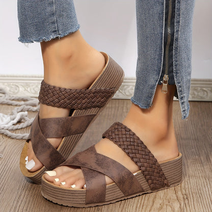 Michalash | Gevlochten Detail Criss Cross Slippers